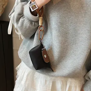 Women's Fashionable Mini Coin Purse, Casual Versatile Zipper Wristlet for Women & Girls, Trendy All-match Bag for Daily Use, Keychain Wristlet Wallet