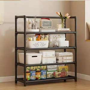 Metal Storage Shelf - Sturdy Organizer, Open Design, Easy to Assemble, Space-Saving Modern Storage Rack for Home, Office, Kitchen, Bathroom and Living Room