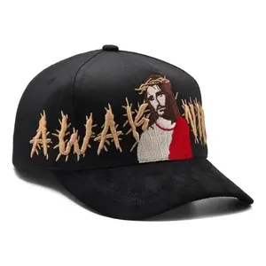 Trendy Baseball Cap with God Print Unisex Adjustable Snapback for Outdoor Sports Daily Wear Fashion Hat