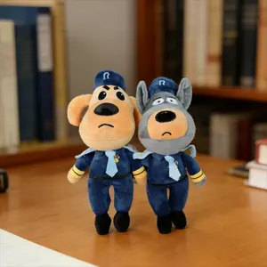 New Cute Sheriff Chief Plush Doll, Two Different Colored Puppy Sheriff Plush Figures, Plush Toy Wearing a Small Decorative Necktie, Suitable as a Holiday Gift, Children's Gift, Christmas Gift, New Year Gift