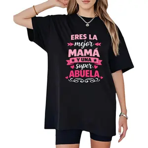 T-Shirt Decorativa para Abuelas – Eres La Mejor Mama y Una Súper Abuela con Mensaje Familiar
