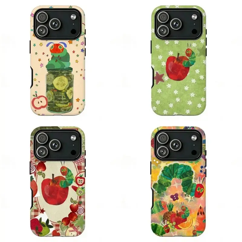 Caterpillar Aesthetic Customized Protective Rubber Smartphone Casing - Heavy-Duty Shockproof Bumper Cover with Resistance, Cottagecore Gift - Compatible with iPhone 11,12,13,14,15,16,17 Air Pro Max Mobile Phone Accessories