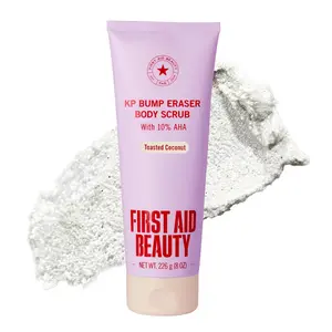 [First Aid Beauty] KP Bump Eraser Body Scrub with 10% AHA - Toasted Coconut, Keratosis Pilaris Skin Exfoliator with Glycolic and Lactic acids