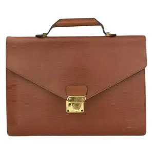 Pre-owned LOUIS VUITTON Leather professional & technology bags Vintage Epi Brown Serviette Conseiller LV Logo Briefcase