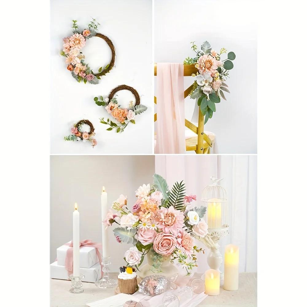 Pink Artificial Flower Box Set Artificial Flower Box Set - Pink Spring DIY Center Cake Decoration, Wedding Bouquets, Boutiques