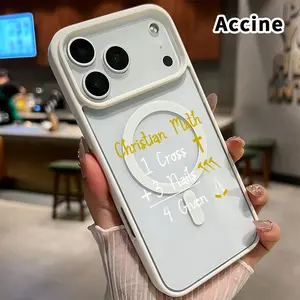 Magnetic Phone Case Supports Wireless Charging for iPhone 17 16  Pro Max Plus 15 14 13 12 11 Air E Christian Math Symbol Pattern Anti-Yellowing Shockproof durable ultra-thin Crystal Transparent Acrylic Cover