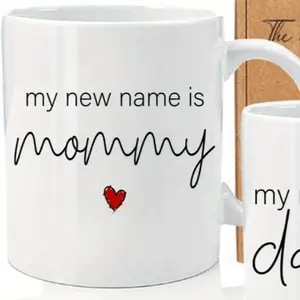 1 Pack Newbie Parent Pregnancy Announcement, New Mom and Dad First 2024 Coffee Cup 11oz, Newbie Parent Couples Looking Forward to Mom and Dad Estimated 2024, My New Name Is Mom and Dad