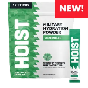 HOIST Electrolyte Drink Mix Powder Sticks – Rapid Rehydration, Military Hydration Formula – Watermelon (12 Single-Serve Packs)