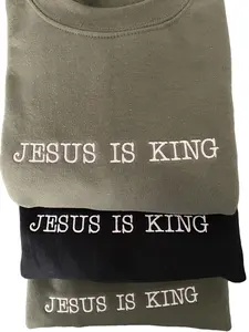 Jesus is King sweatshirt, God is Good sweatshirt, Christian Based Clothing, Faith Based Apparel, Embroidered Crewneck Sweatshirt, Religious
