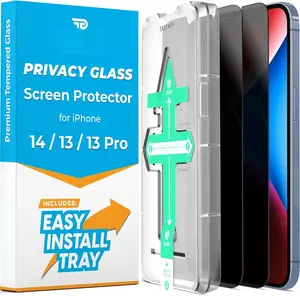 Screen Protector for  14,  13,  13 Pro Tempered Glass Anti Spy protection with Easy Install Tray