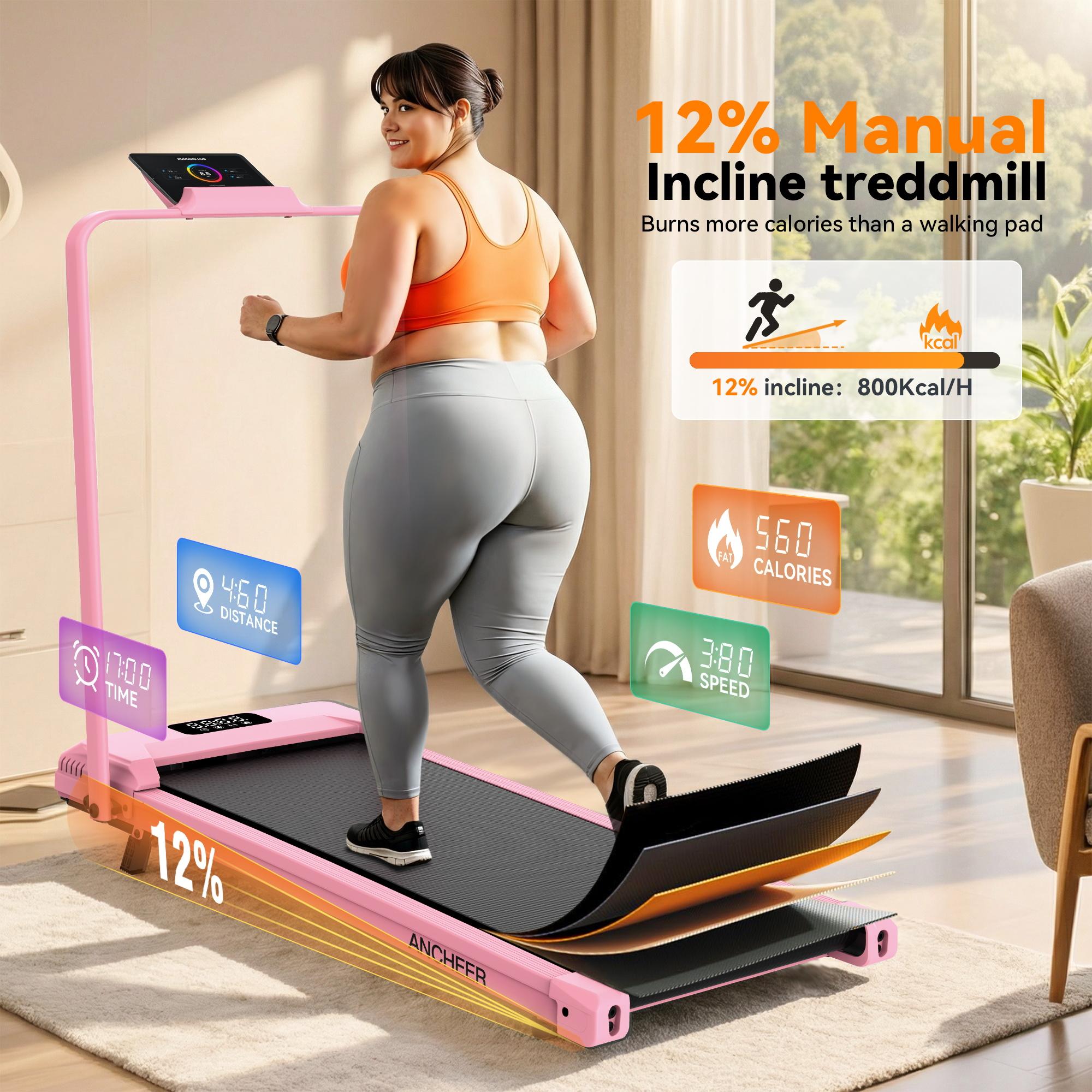 Foldable Under Desk Treadmill 3.5HP | Compact Home Gym Equipment Walking Pad | 400lbs Capacity Office Treadmill with Shock Absorption | Perfect for Home Office Workout