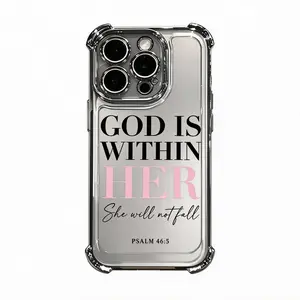 Pink Words Psalm Christian Quote Aesthetic Four-corner Thickened Mobile Phone Case for iPhone 17 Air 16 15 14 13 12 11 Pro Max Plus 16e border Electroplating with counter-fall Safety Cushion Compatible with