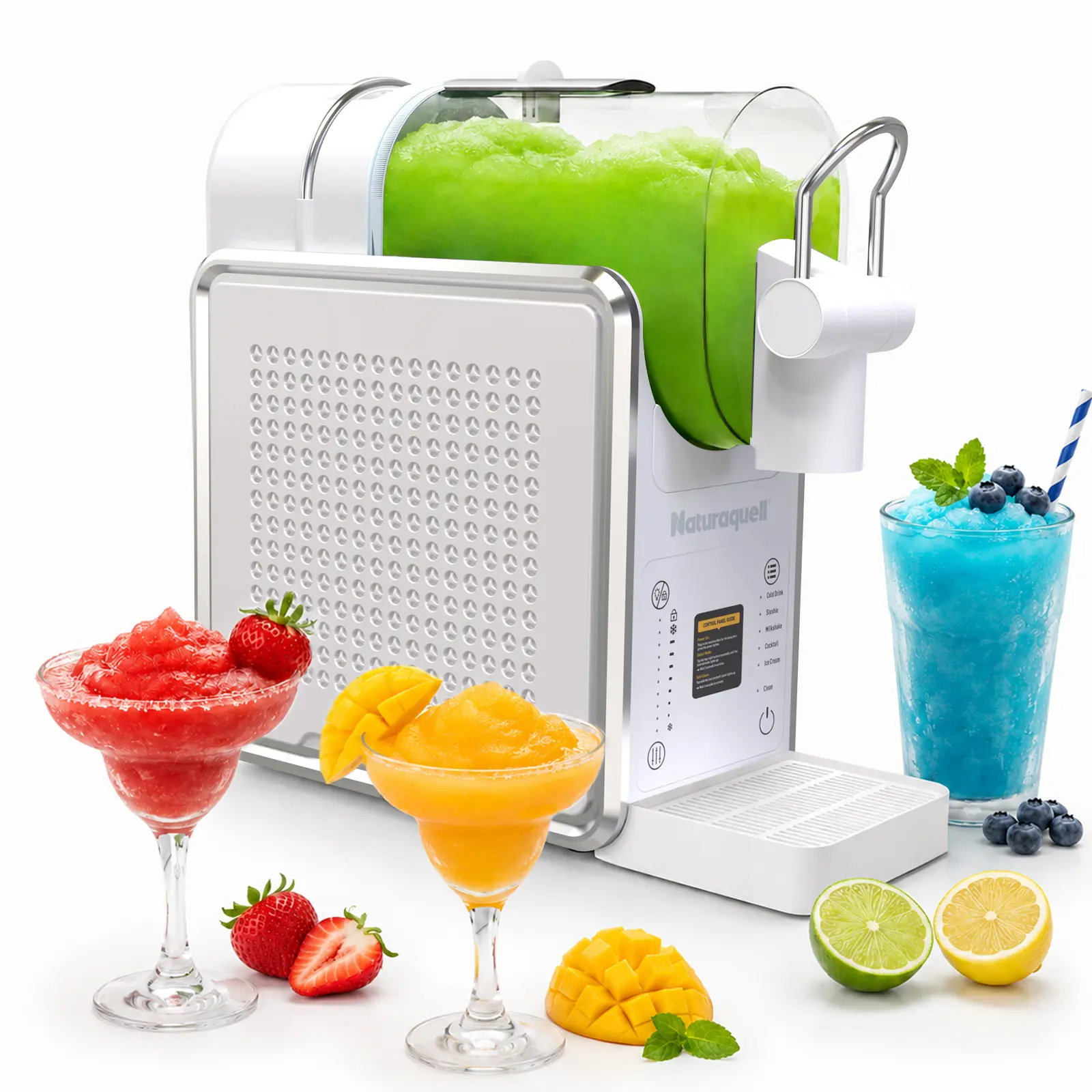 Naturaquell Slushie Machine for Home, 68oz Frozen Drink Maker, No Ice Needed, Self Cleaning, 5 Modes for Smoothies, Margaritas & Summer Parties
