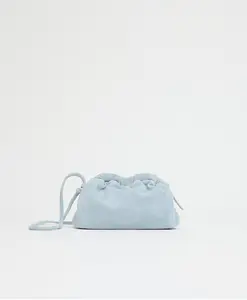Mini Cloud Clutch - Baby Blue Suede