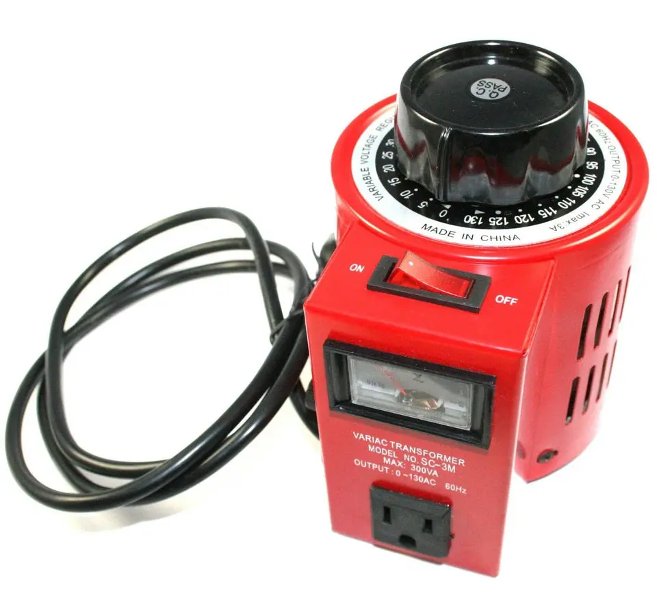 Adjustable Volt Variable Transformer SC-3M, 0-130V Output @ 3A