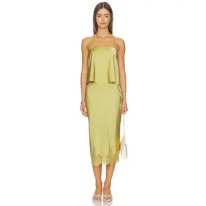 MORE TO COME Bexley Midi Skirt Set in Chartreuse