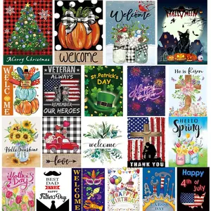 Seasonal Garden Flag Set of 20 - Double Sided 12 x 18 Inch Small Yard Flags for Outdoor Holiday Decorations, Christmas, Spring, Summer, Fall, and  Season Garden Flags for Outside Decor