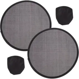 Round Handheld Fan 2pcs Foldable Fans Japanese Style Summer Handheld Round Folding Fans 25cm Handheld Folding Fans Wedding Birthdays Home Personal Decoration Black