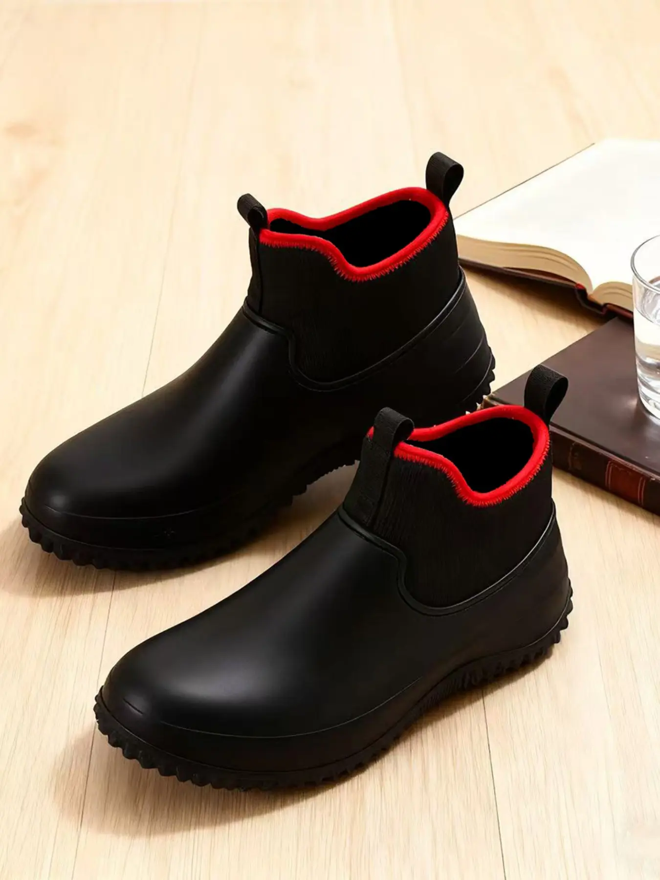 Unisex High-Top Waterproof Kitchen Boots, Comfortable Fashion Lightweight Outdoor Fishing Work Boots, Men and Women One-Piece Design, Rain Boots, Waterproof Footwear, Boots Shoes