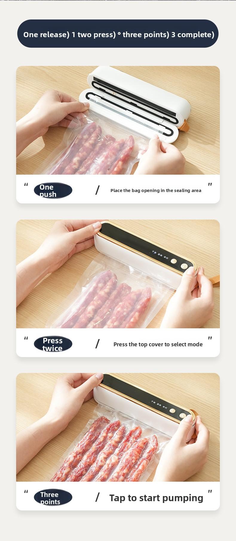 USB Portable Vacuum Sealer | Mini Food Sealer, Vacuum Preservation Machine, Kitchen Food Storage & Bag Sealer