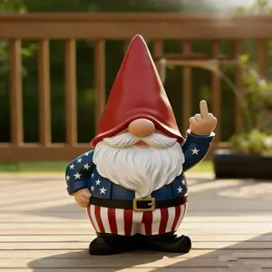 New Rude Middle Finger Gnome Figurine Decoration, Funny Home Decor Accessory, Unique Gift Idea, Perfect for Office or Living Room