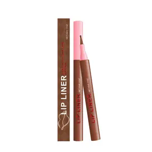 Brown Waterproof Lipliner Pen - Long-Lasting, Smudge-Resistant, Easy-to-Apply, Versatile Natural Plumping Beauty Makeup Tool with Holographic Shimmer Hydrating Lipgloss, Mini Korean Lip Tint Set, Glitter Eye Black, Bottom Lash Clusters outdoorfun