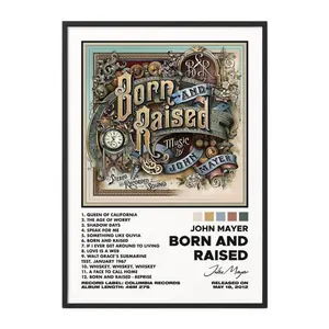 John Mayer - Born And Raised Album Poster No Frame / Album Cover Poster / Music Gift / Music Wall Decor / Fan Gift / Decor Home