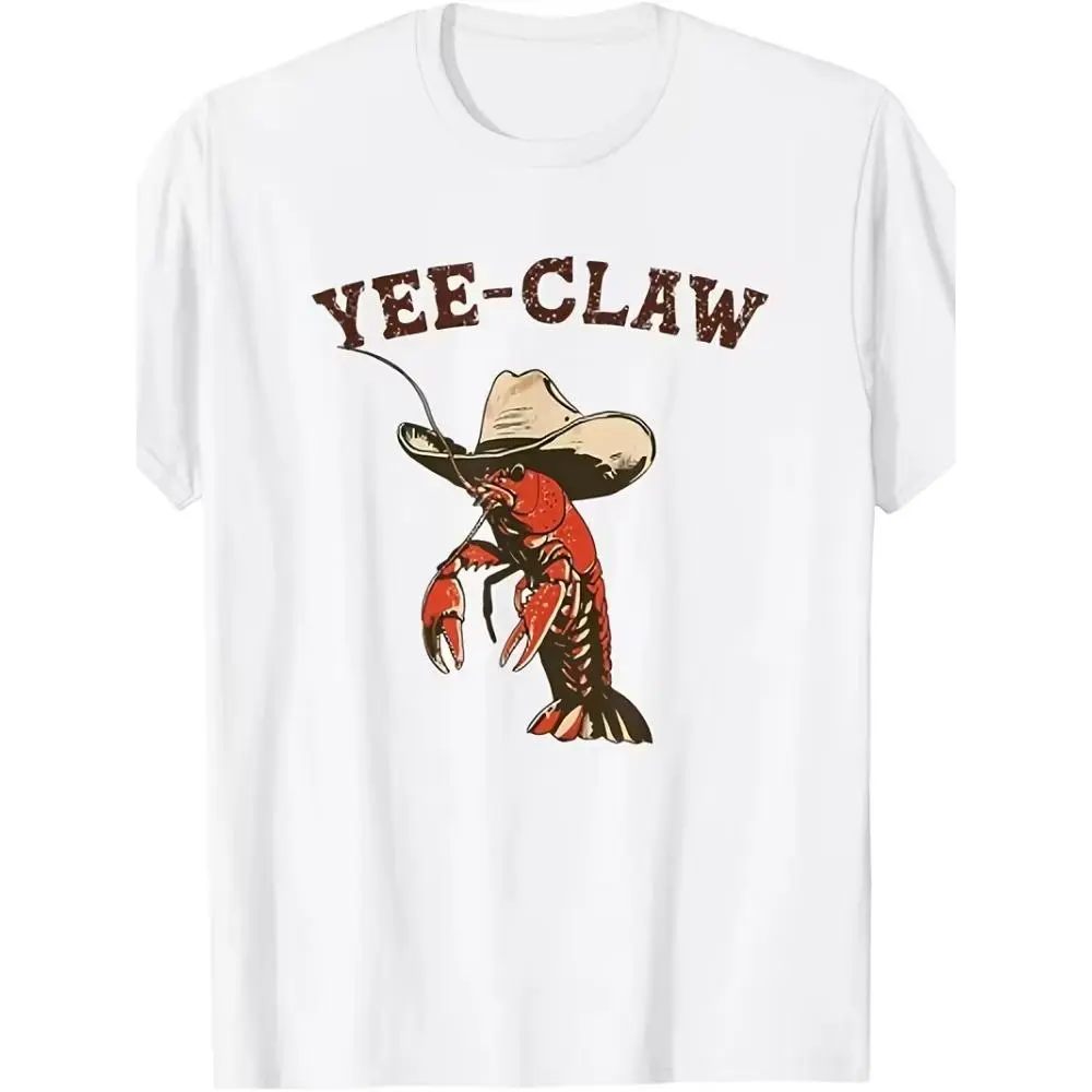 Yee Claw! Funny Crawfish Cajun Seafood Festival T-Shirt - Vintage Louisiana Crawfish Boil Tee, Relaxed Fit Short Sleeve Shirt Suitable for All Seasons, Outdoor Activities & Cajun Themed Parties