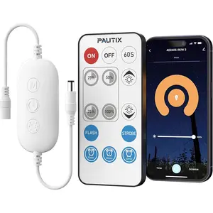 RF WiFi Smart Remote Dimmer for Single Color LED Strip Lights,Compatible with Alexa and Google,14Key Wireless Remote,DC 1224V Controller for 3528/2835/5050/COB LED Strip Light