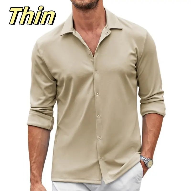 COOFANDY Fall Outfits Thin Men's Shirt Wrinkle Free Dress Shirt Long Sleeve Button Menswear Stylish Casual
