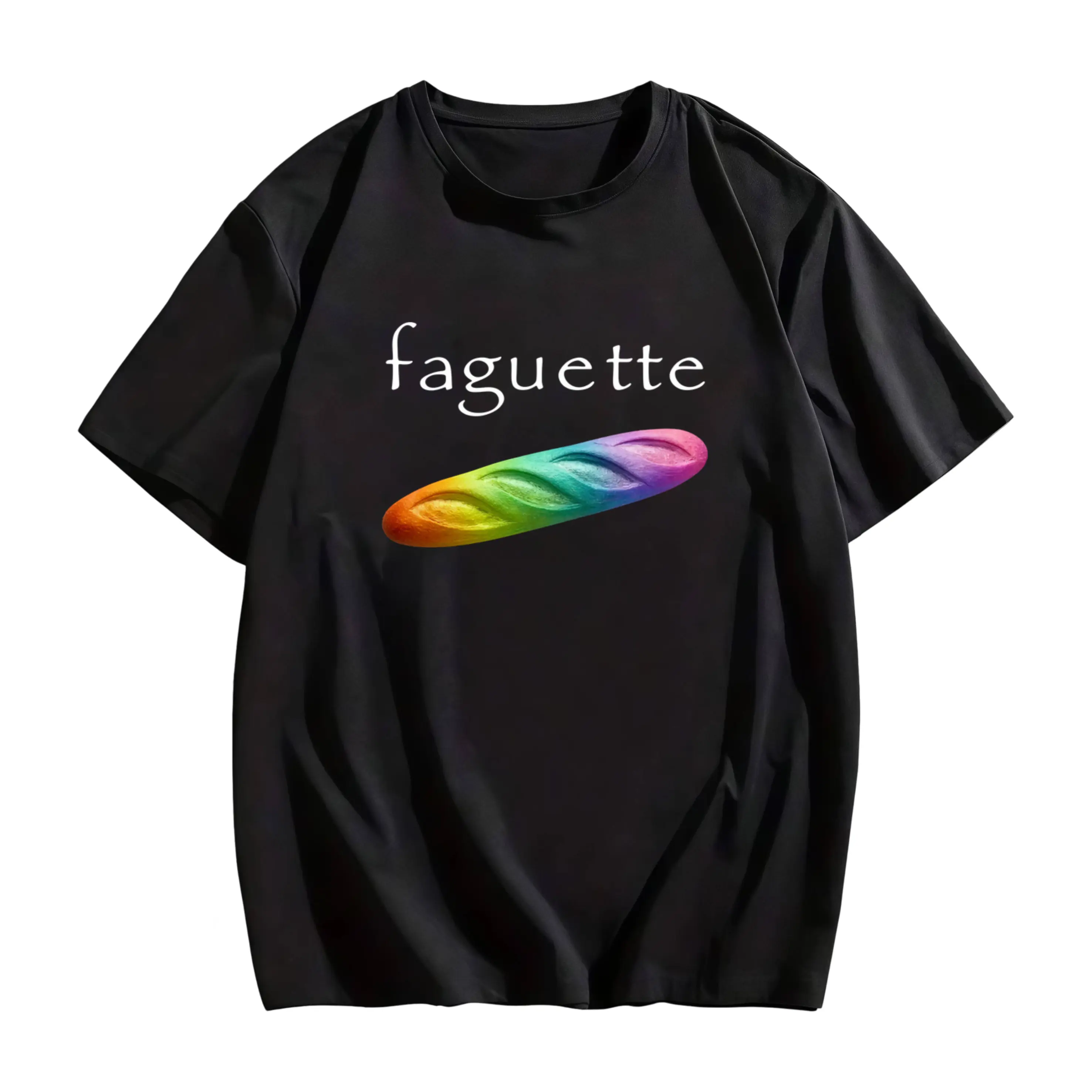 1pc of Baguette-Themed Humorous T-Shirt, Round-Neck Tee, Perfect for Couples, Ideal for Valentine'S Day Celebrations, a Gift for Men