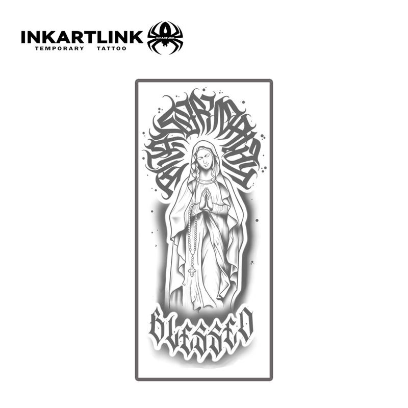 INKARTLINK Tattoo Tech, 2 Sheets Semi-Permanent Temporary Tattoos ,​​Divine,Adult Art Design,Lasts 1-2 Weeks, Waterproof, Realistic Look, No Adhesive, No Reflection,For Man And Woman,Ideal for Swimming, Party