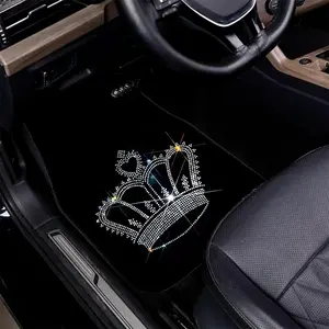 Crown Pattern Car Floor Mat, Universal Car Interior Decorative Floor Mats, Car Interior Accessories for Women, Car Decoration Supplies, Car Accessories, Car Interior Accessories Girls