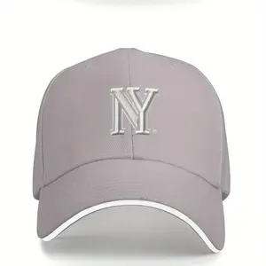 Woman and Men's Adjustable New York Baseball Cap - Black with White NY Embroidery, Lightweight 100% Polyester Hat for Outdoor Activities, Travel, Beach & Cycling, Adjustable Baseball Cap, Travel Headwear, Sporty Headgear, Breathable Fabric