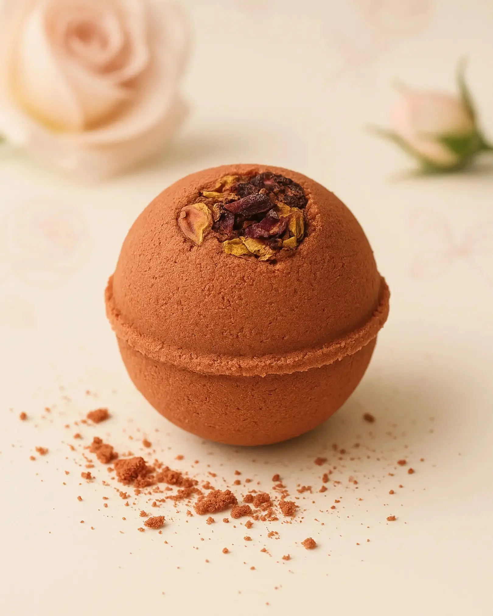 Aphrodite’s Sphere – Luxury Rose Bath Bomb with Organic Rose Petals for Hydrated, Soft Skin (2.2 oz / 62 g • 4.0 oz / 113 g)