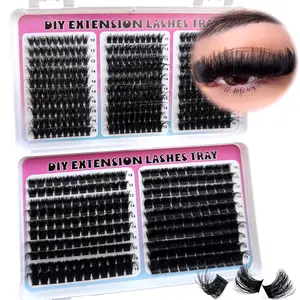 UMIRYAO 510pcs/Set 200D/160D/120D/100D/80D High Capacity Mink Lashes, Wispy Fluffy Lashes 0.07mm D Curl 10-18mm Mixed Length, Natural Soft Lashes Extension Makeup, Suitable For Daily Makeup, Wedding, Date, Party, Music Festival, Halloween, Christmas