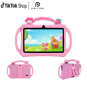 [Summervibes] PRITOM Kids Tablet 7 inch Android 13 IPS HD Screen with Protective Case Parental Control Dual Cameras Pre Installed Educational Apps Ideal for Boys Girls Pink Blue Kids Gift MothersDay Gift