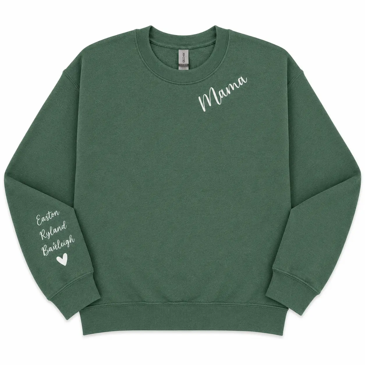 Custom Collar Embroidered Mama Sweatshirt, Personalized Kids Names Sweatshirt, Custom Name Sleeve Mom Sweatshirt, Mothers Day Gift for Mom, New Mom Gift, Cozy Mama Sweater, Minimalist Sweatshirt