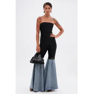 COOL GIRL DENIM BANDAGE JUMPSUIT