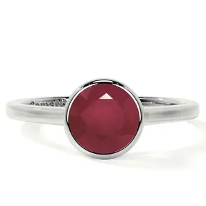 Bezel Set Round Ruby Solitaire Ring (1.05cts.)- RRB002-6X6-A