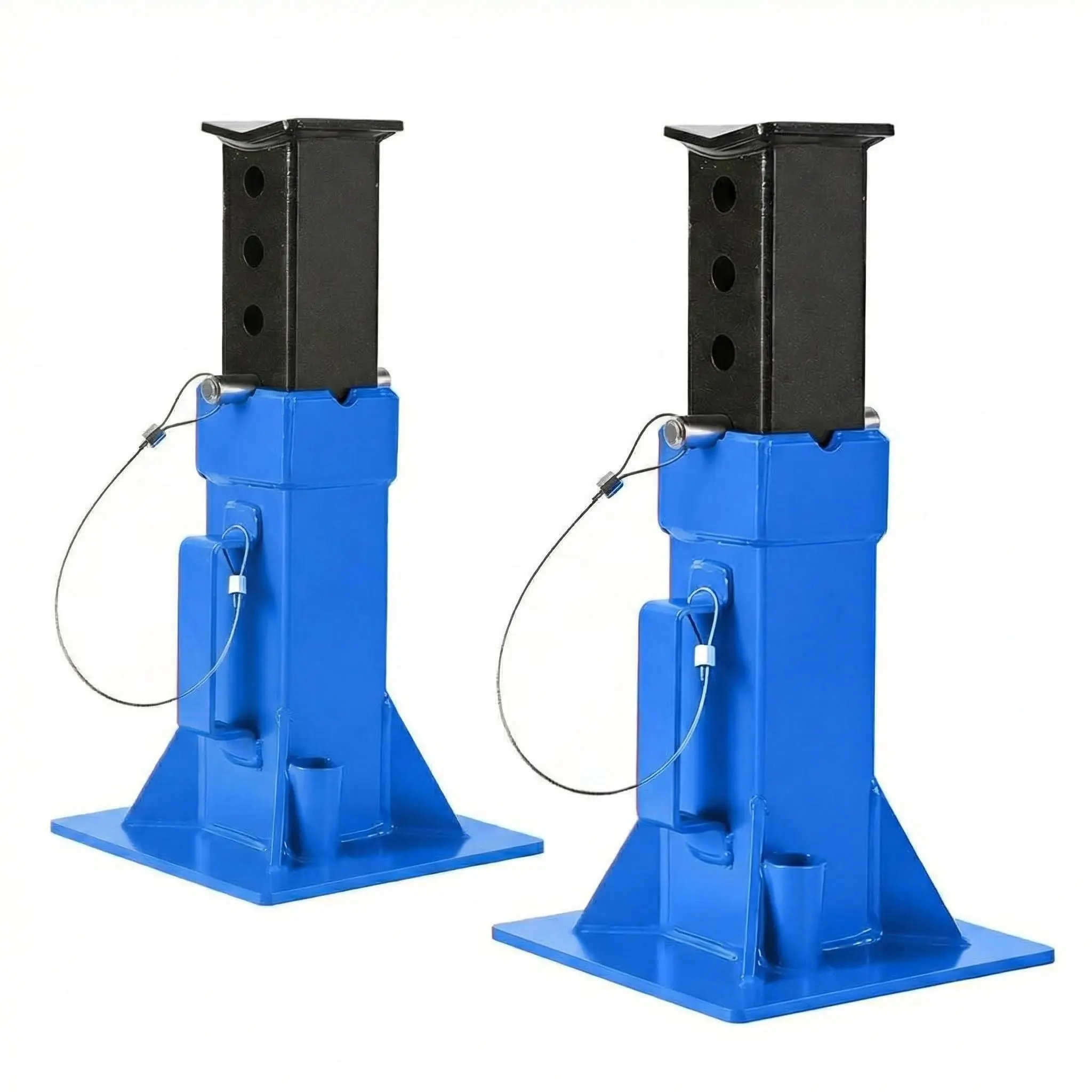 2 Pack Heavy-Duty 22-Ton Pin Lock Jack Stands, 13-19.68 Inch Quick-Adjust Height, Professional Garage Equipment for Supporting Trucks, RVs, Trailers & Automotive Vehicles, Blue