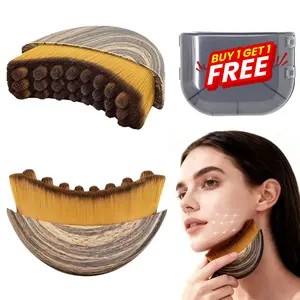 Ergonomic Lymphatic Contour Face & Body Brush for Jawline & Chin Sculpting Dry Brushing Massager for Lymphatic Drainage & Facial Fatigue Relief Gentle Lightweight Buy 1 Get 1 Free - Daily Soothing Evening