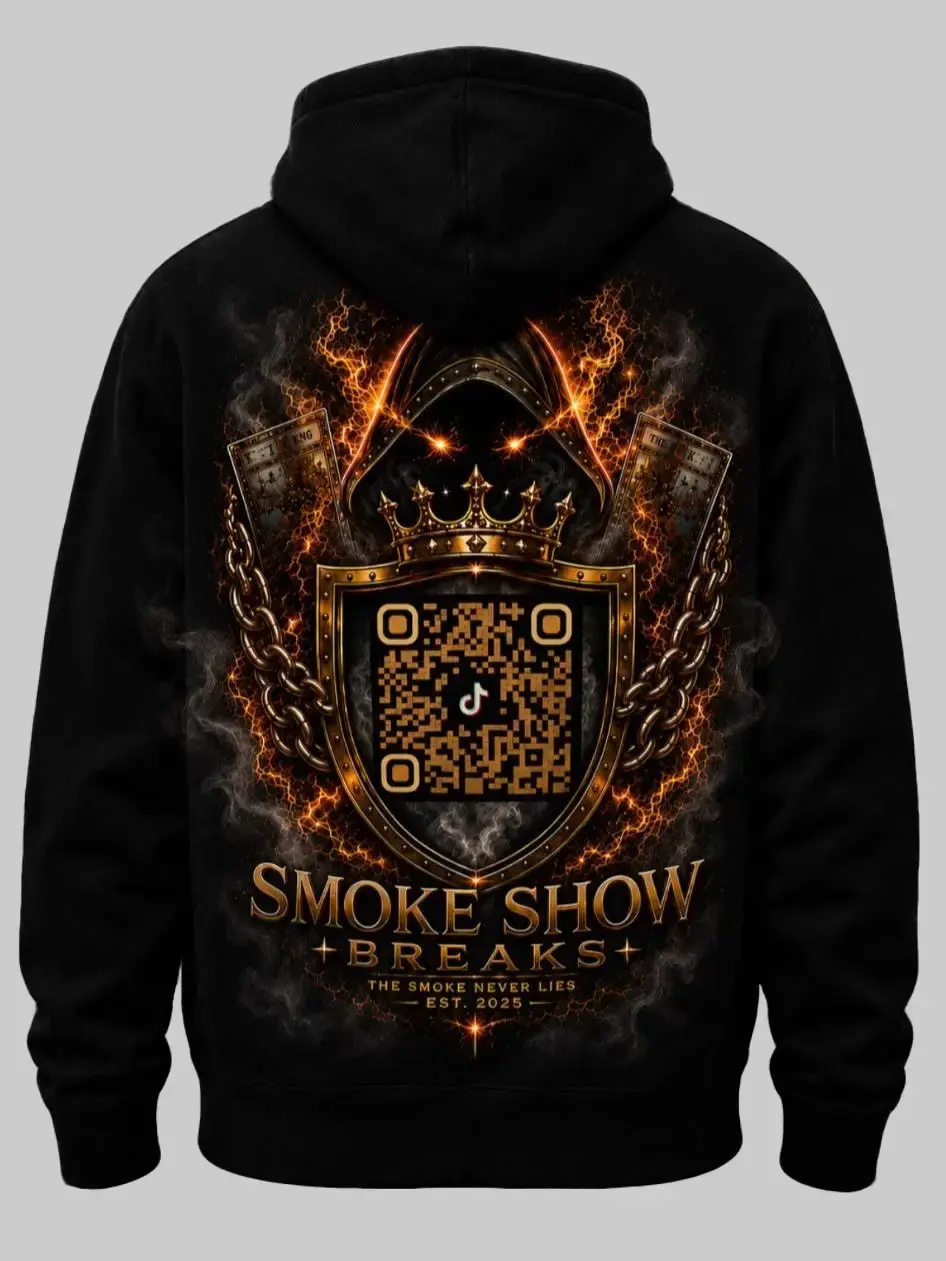 Smoke Show Breaks Black Unisex Crown Graphic Hoodie