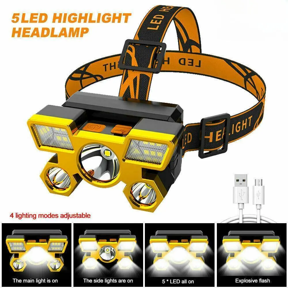 [FathersDayGift] 10000LM COB LED Headlamp USB Rechargeable Head Light Flashlight Torch Lamp