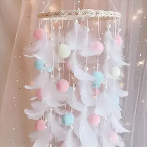 Dream Catcher Wind Chimes Art Chimes Girls Room Decorations Bedroom Pendant Accessories Bedroom Decoration Gift Handmade Feather