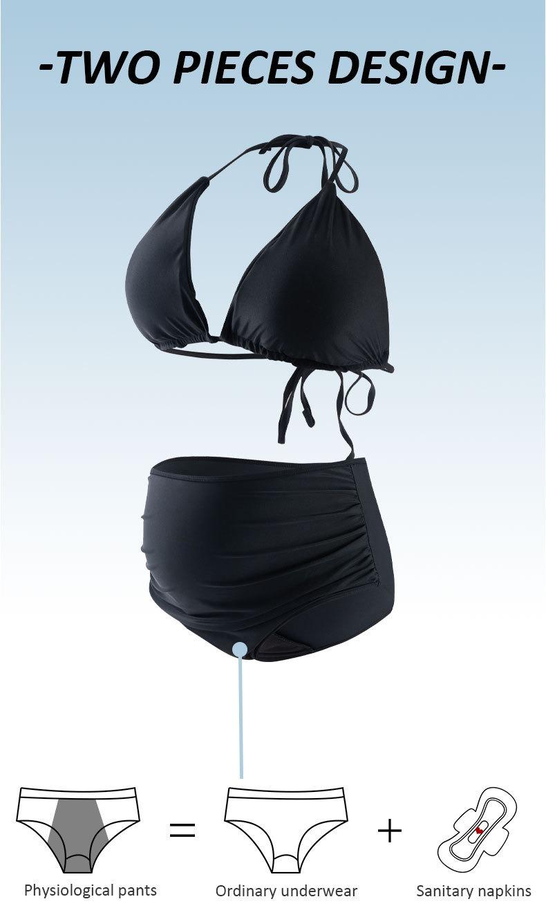 Women's Plus Size Leakproof Period Swimwear 4-Layer Waterproof Tummy Control Menstrual Swim Bottoms for Active Women High-Waisted Design