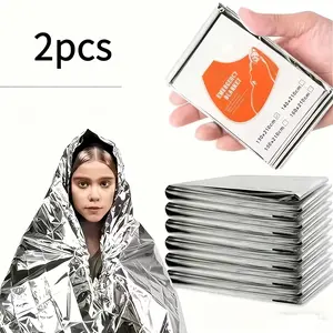 2-piece/4-piece set of thermal emergency blankets - made of PET material, suitable for all seasons