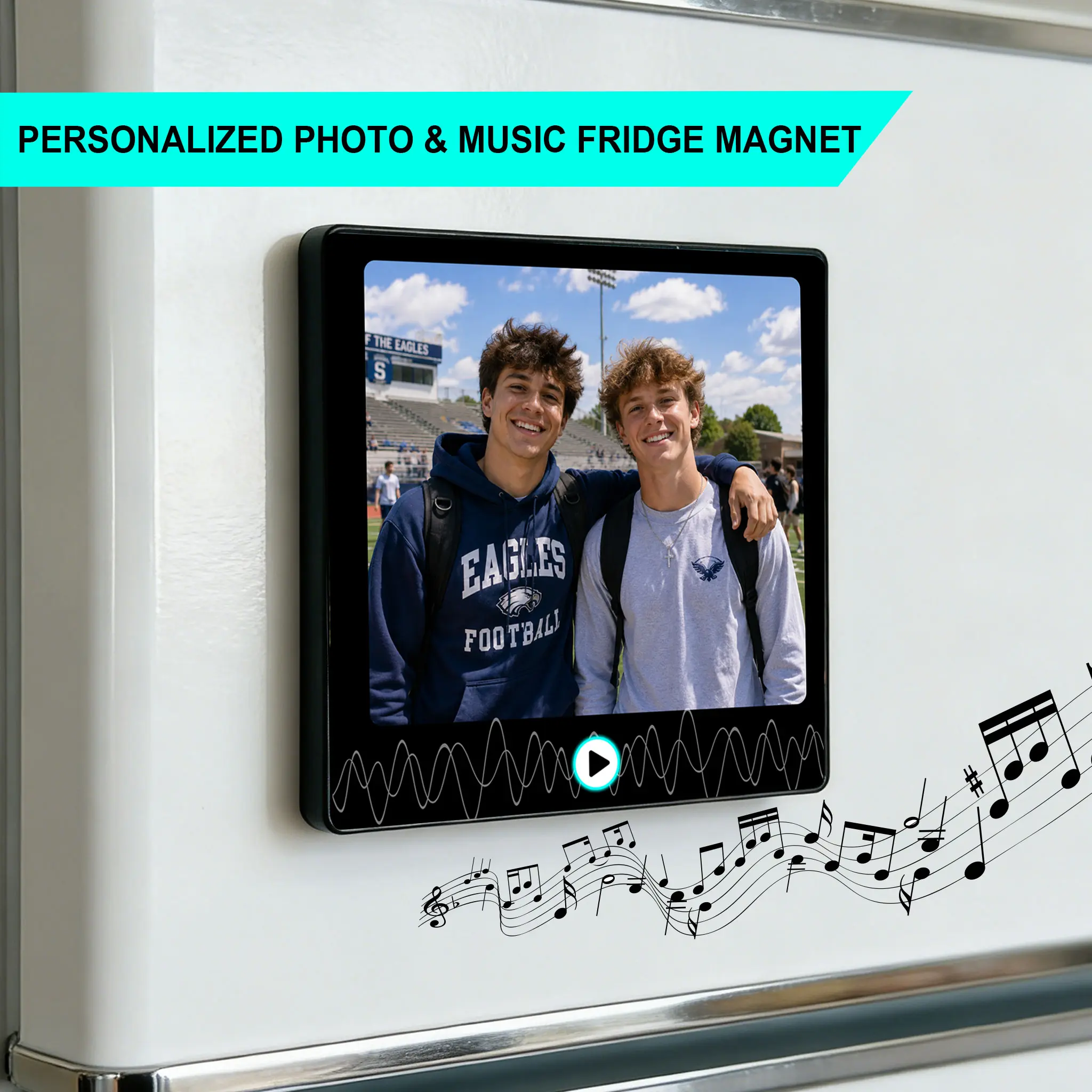 【Graduation Gift】Personalized Photo magnetic refrigerator magnet music box  Bluetooth Custom Album Cover Frame Plays Favorite Song Unique Keepsake for Graduation Gifts Boyfriend Gifts Teacher Appreciation Birthday Gifts Couple Room Decor picture magnet