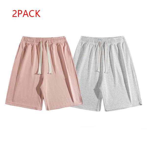 Men's 2PACK Casual Sweat Shorts, Soft Comfy Summer Lounge Shorts, Breathable Gym Daily Wear Streetwear