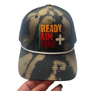 Ready Aim Fire Hand Painted Trucker Hat